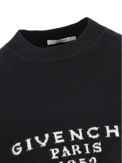 Givenchy Womens Black Brand-intarsia Round-neck Wool And Cashmere Sweater