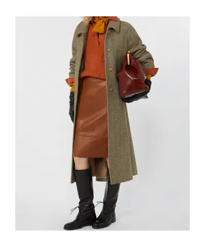 Weekend Max Mara Weekend Signature Ugola Wool Blend Coat In Brown