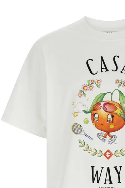 Casablanca Print T-shirt In White