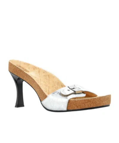 Balenciaga X Scholl Leather Mule Sandals In White