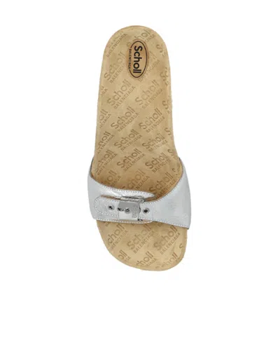 Balenciaga X Scholl Leather Mule Sandals In White