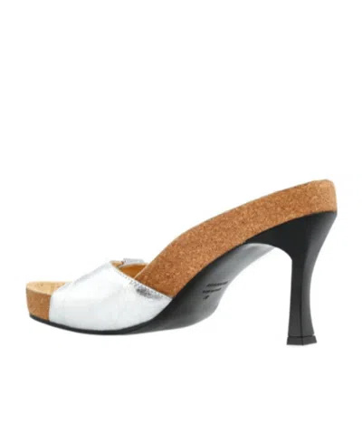 Balenciaga X Scholl Leather Mule Sandals In White