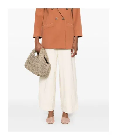 Forte Forte Women Cotton High-waisted Trousers In Pink