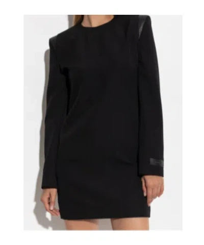 Versace Wool Mini Dress In Black
