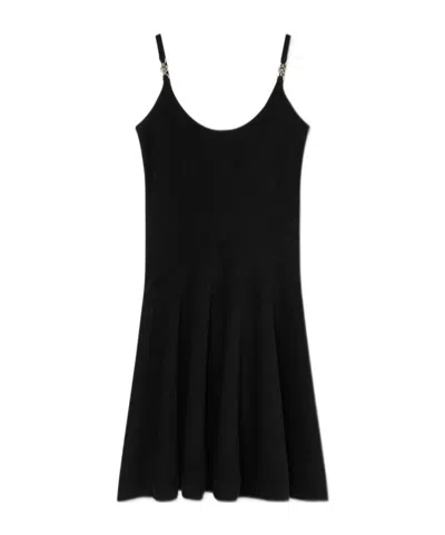 Versace Embellished Scoop-neck Mini Dress In Black