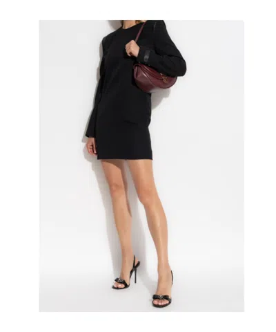 Versace Wool Mini Dress In Black