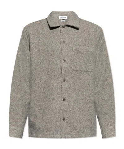 Samsoe & Samsoe Button-down Long-sleeved Shirt In Gray
