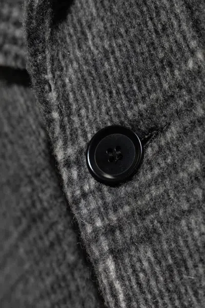 Samsoe & Samsoe Checked-pattern Single-breasted Coat In Black