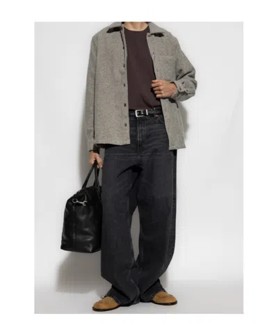 Samsoe & Samsoe Button-down Long-sleeved Shirt In Gray