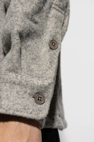 Samsoe & Samsoe Button-down Long-sleeved Shirt In Gray