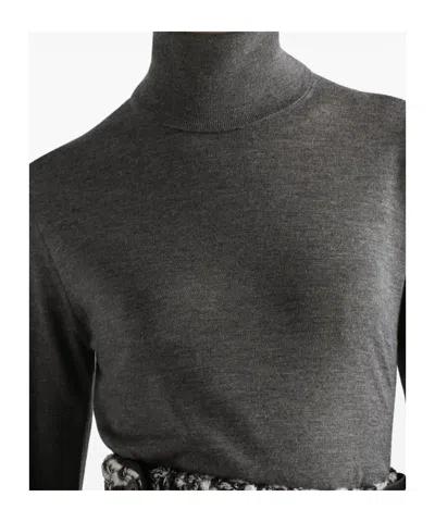 Dolce & Gabbana Turtleneck Knit Pullover Long Sleeve Style In Gray
