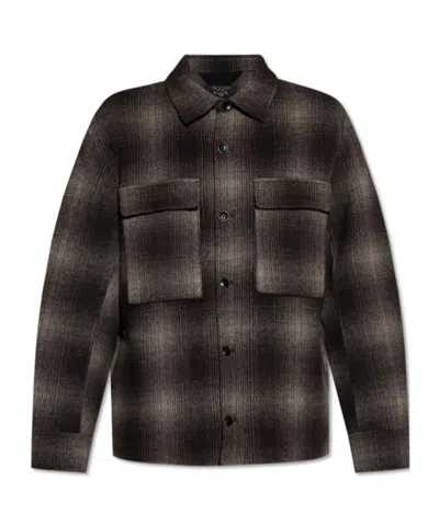 Rag & Bone Austin Checked Wool-blend Shirt Jacket In Brown
