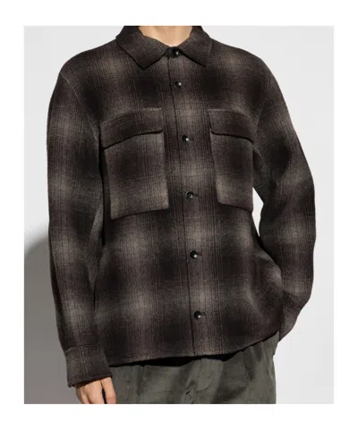 Rag & Bone Austin Checked Wool-blend Shirt Jacket In Brown