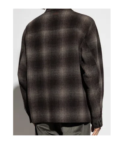 Rag & Bone Austin Checked Wool-blend Shirt Jacket In Brown