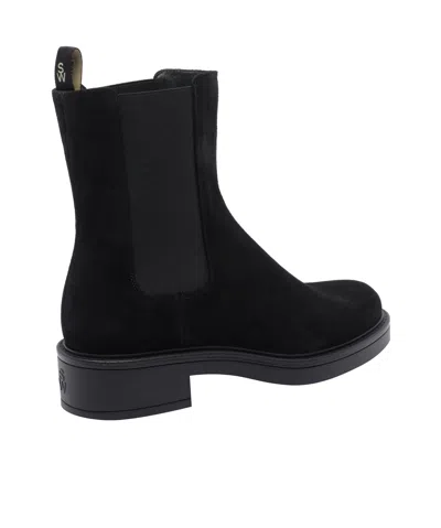 Stuart Weitzman Suede Ankle Boots Block Heel In Black