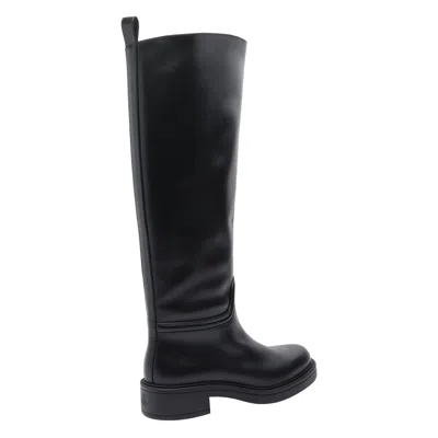Stuart Weitzman Stylish Knee-high Leather Block Heel Boots In Black
