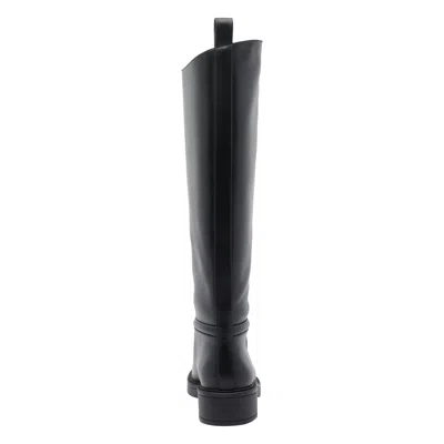 Stuart Weitzman Stylish Knee-high Leather Block Heel Boots In Black
