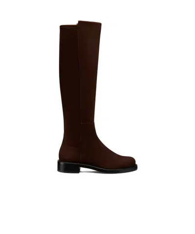 Stuart Weitzman Suede Knee-high Ankle Boots With Block Heel