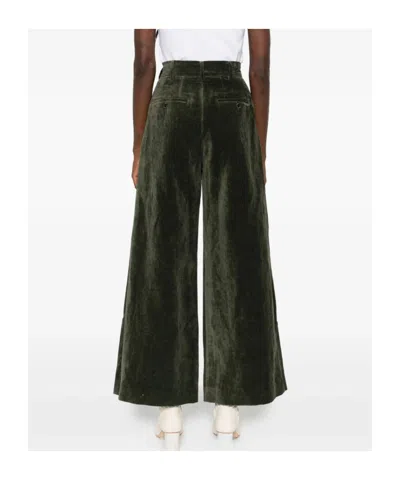 Uma Wang Pleated Velvet Trousers In Black