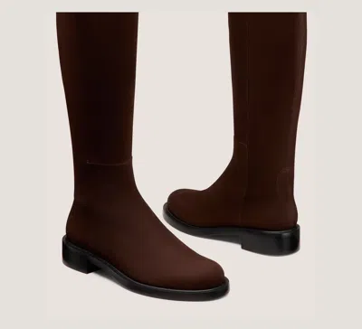 Stuart Weitzman Suede Knee-high Ankle Boots With Block Heel