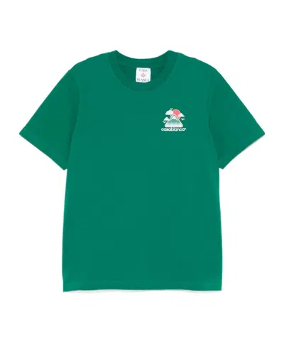 Casablanca Montagne Ondulee Crewneck T-shirt In Green