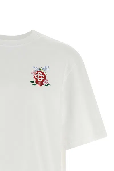 Casablanca Oversized T-shirt With Dragonfly Floral Print In White