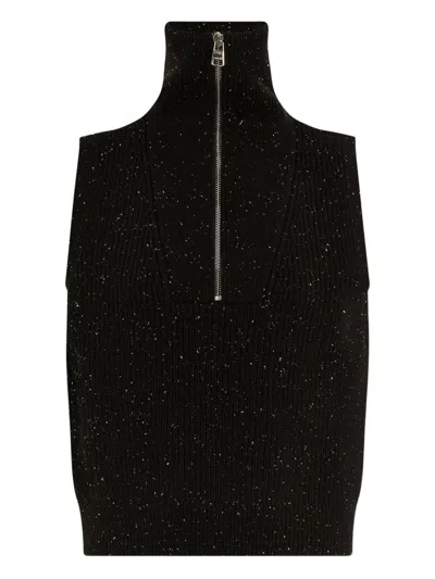 Varley Hally Half-zip Knit Vest In Black