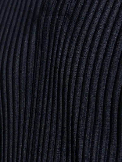 Issey Miyake Pleated Black Polo Shirt With Boxy Silhouette In Black
