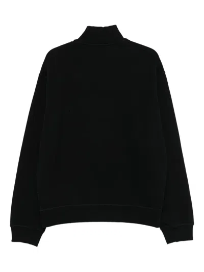 Dsquared2 Men Black High Neck Sweatshirt With Lettering Logo On The Front In Cotton Man In Black