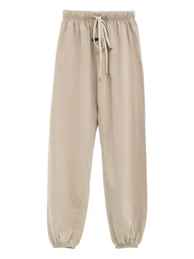 Essentials Drawstring Elastic-cuff Track Pants In Brown