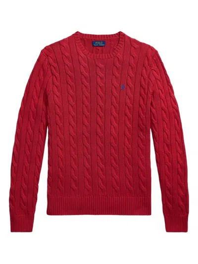 Polo Ralph Lauren Cable-knit Cotton Sweater In Red