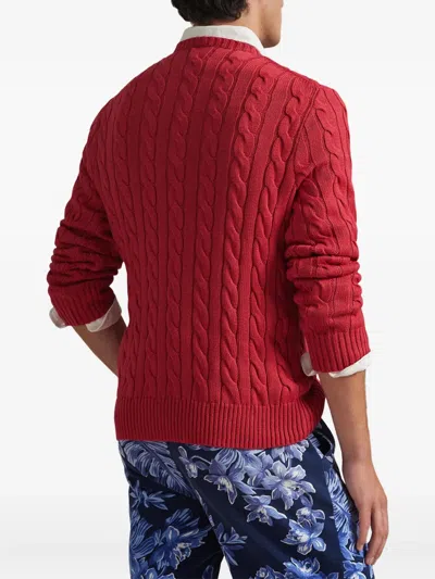 Polo Ralph Lauren Cable-knit Cotton Sweater In Red