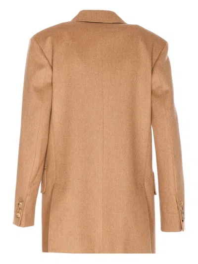 Max Mara Double-breasted Jacket Structured Shoulders In Black