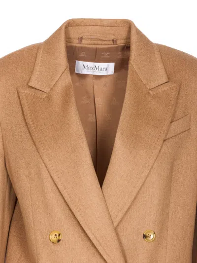 Max Mara Double-breasted Jacket Structured Shoulders In Black