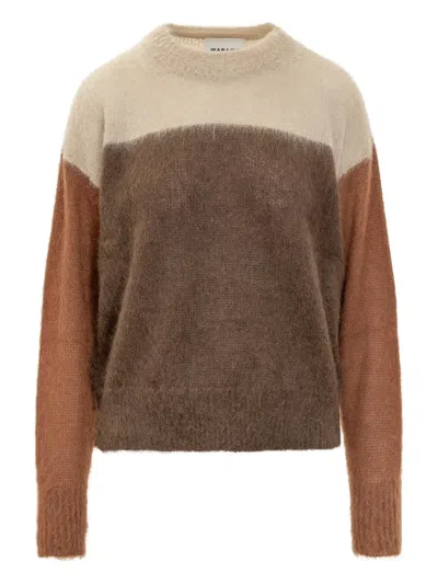 Isabel Marant Étoile Isabel Marant Etoile Multicolor Mohair Blend Madeline Sweater In Brown