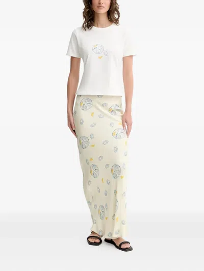 牡蛎印花半身裙