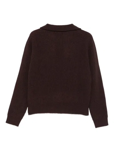 Alysi Women Brown Ribbed Wool Sweater, S Luxury Sweaters & Knitwear For Women Darveys In Brown