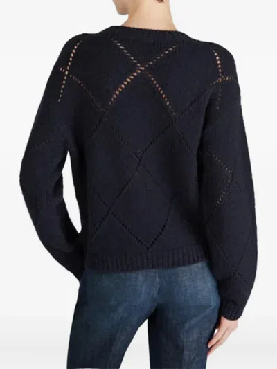 Zanone Diamond-pattern Sweater In Blue