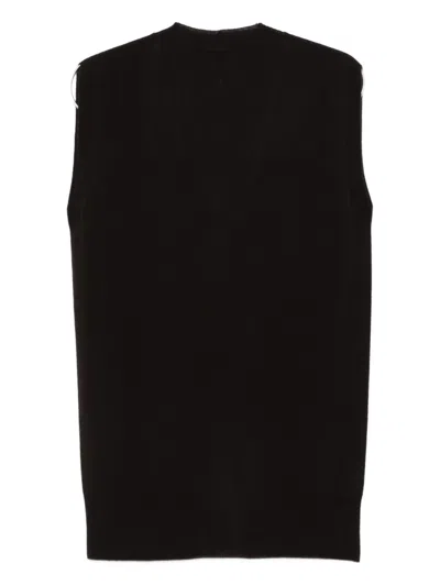 Alysi Button-front Vest In Black