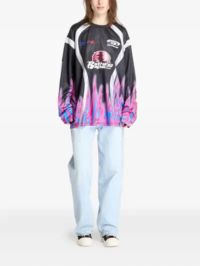 火焰图案长袖T恤