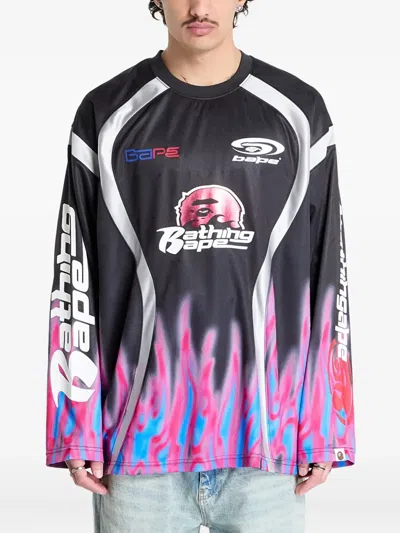 火焰图案长袖T恤