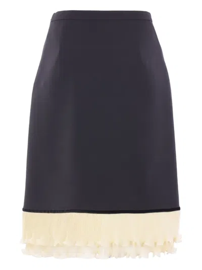Valentino Solid Crepe Couture Skirt In Black