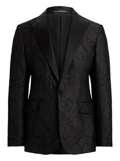 Ralph Lauren Mulberry Silk-cotton Paisley Gregory Blazer In Black