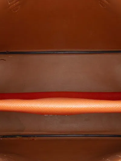 Pre-owned Prada 2000-2025 Medium Saffiano Cuir Double Satchel In Orange