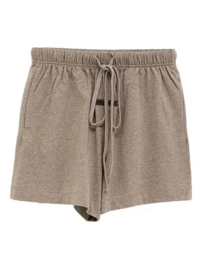 Essentials Elastic-waistband Pocket Shorts In Brown