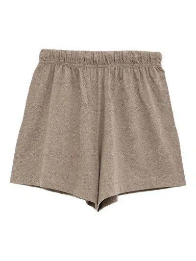 Essentials Elastic-waistband Pocket Shorts In Brown