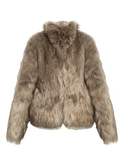 Misbhv Faux-fur Jacket In Neutral