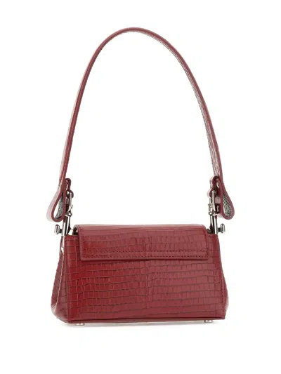 Vivienne Westwood Hazel Medium Red Embossed Croc Shoulder Bag In Red
