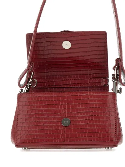 Vivienne Westwood Hazel Medium Red Embossed Croc Shoulder Bag In Red
