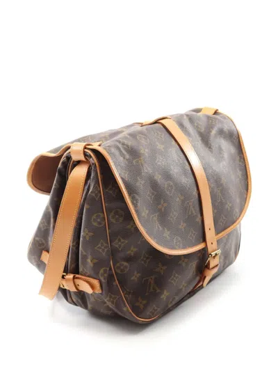 Pre-owned Louis Vuitton 1987 Saumur 35 Shoulder Bag In Brown